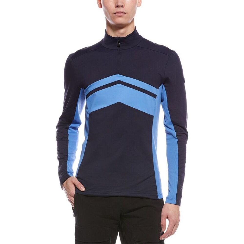Bogner Navy and Light Blue Long Sleeve Zip-Up Undershirt